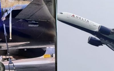 Emergency slide falls off Delta plane after takeoff