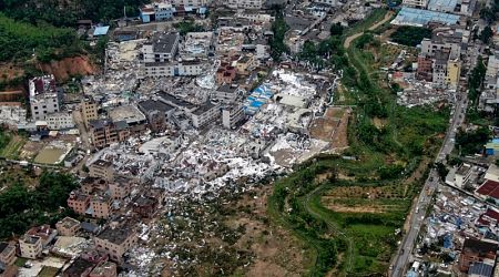 Aerial photos show wide devastation left by tornado in China's Guangzhou