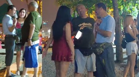 [4k] Pattaya Beach Road! Indian man negotiates price with freelancer！#nightwalk #nightlife #thailand