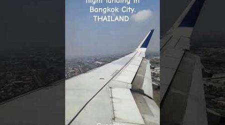flight landing in Bangkok City. THAILAND. बैंकॉक शहर में विमान की लैंडिंग