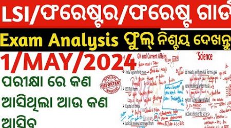 Livestock Inspector, Forester, Forest Guard Pure Exam Analysis | OSSSC Crack Govt. Exam 1 May 2024