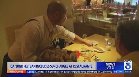 New California law will ban restaurant surcharges on customer bills, other fees