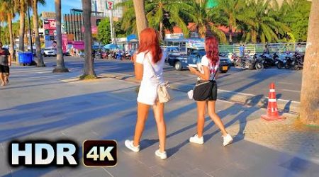 HDR 4K // Pattaya Beach Road Hilton Hotel Pattaya Chon Buri - Virtual Walk Thailand in April