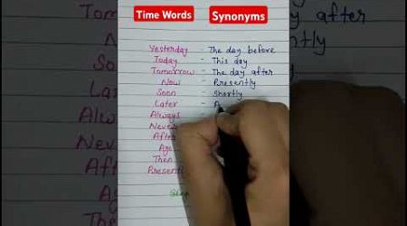 Time words and their synonyms. #english #education #learnenglish #shorts