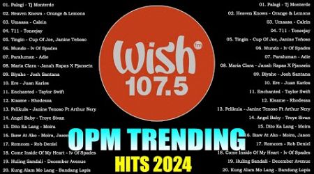 Palagi - TJ Monterde | BEST OF WISH 107.5 Top Songs 2024 - Best OPM New Songs Playlist 2024 #vol10