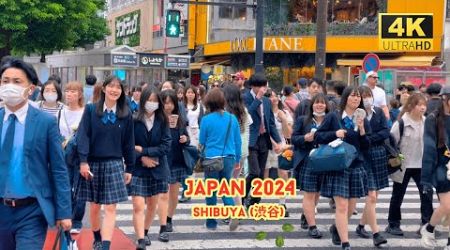 4k hdr japan travel 2024 | Walk in Shibuya (渋谷) Tokyo Japan | Relaxing Natural City ambience