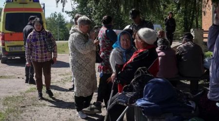 Russian attack forces frustrated, hungry residents from Ukraine border town