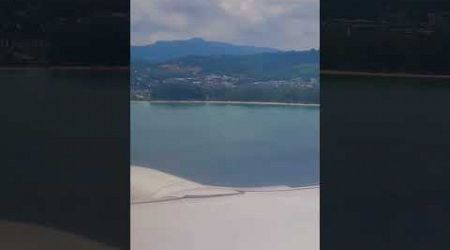 landing phuket. blue mai khao beach view from flight..#youtubeshorts #travel #shorts #phuket