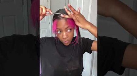 Straight Bundles Install For Low Ponytail + Pink Peekaboo Hair Trends