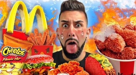 Eating The SPICIEST FOOD From Every FAST FOOD Restaurant!!