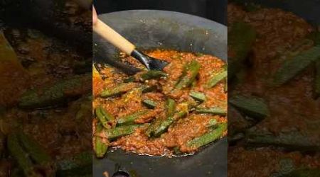 Restaurant Style Bhindi Tawa Masala ASMR Cooking || #shorts #food #cooking #asmr #indianasmrworld
