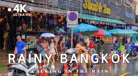 [4K UHD] Walking through the Rainy City Center of Bangkok | Thailand&#39;s Rainy Season is Coming