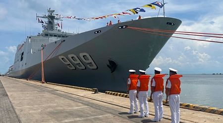 China promises 'friendship, cooperation' as 2 Chinese warships dock in Cambodia