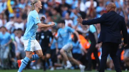 Manchester City celebrate record fourth successive league title