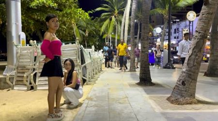 [4K] Beach Road Pattaya! Thailand nightlife street walk around. So Many pretty freelancers!