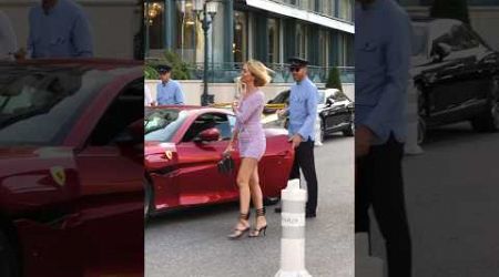 Billionaire lady getting out of her Ferrari #billionaire #monaco #luxury #trending #lifestyle #fyp
