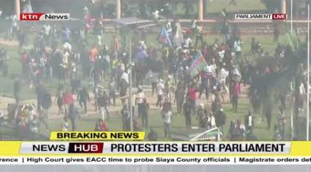 Chaotic scenes as Reject finance bill protesters enter parliament buildings