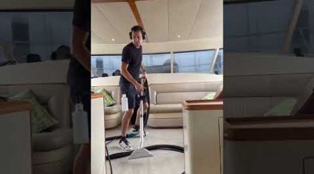how to clean a super yacht 