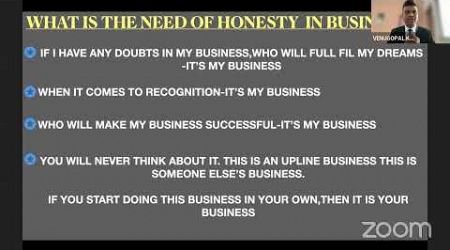 SELF HONESTY IN DIRECT SELLING BUSINESS- by Mr K VENUGOPAL जी