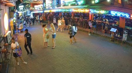 Livecam4k | Green Mango Street Night Life | Koh Samui Thailand 