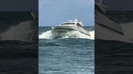 Yacht Cruising Into Haulover Inlet #youtubeshorts #boat #trending #hauloverinlet #sea #shorts