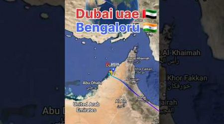 Dubai to Bengaloru flight Route #flightpath #googleearth #vueling #flightroute #hurricane #travel