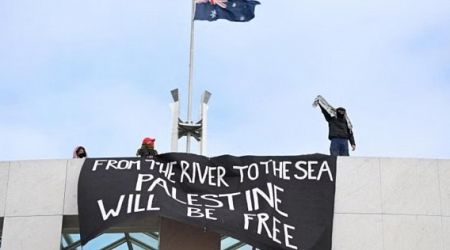 Pro-Palestine protesters scale roof of Australia's parliament