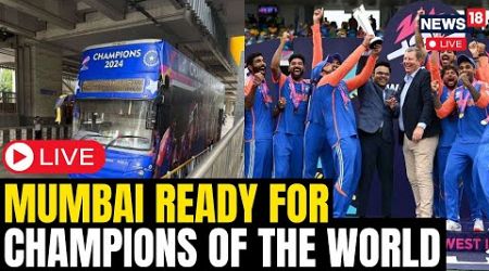 Team India In Mumbai LIVE | Wankhede Stadium Felicitation | Victory Parade Live | Rohit,Virat | N18L