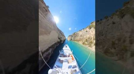 Gladiator Luxury Yacht crossing Corinth canal in Greece 