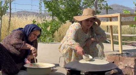 Baking traditional bread with nomadic teak | lifestyle of Iranian nomads