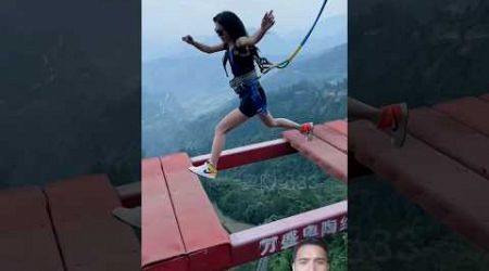 Bungee jumping with rope in beautiful place 