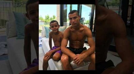 Ronaldo and his son New Style #ronaldo #love #football #shorts #lifestyle