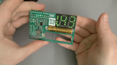 2024 Business Card Challenge: a Battery Tester with Blinkenlights