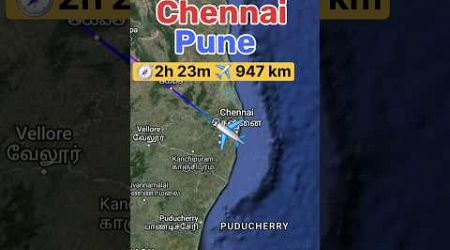 Chennai to Pune flight Route #travel #flightroute #map #airplane #googleearth #airways #flightpath