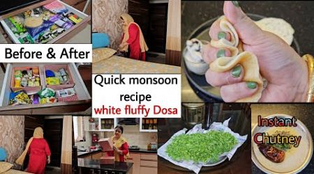 Before &amp; After result || Quick monsoon White fluffy Dosa with Instant Chutney 