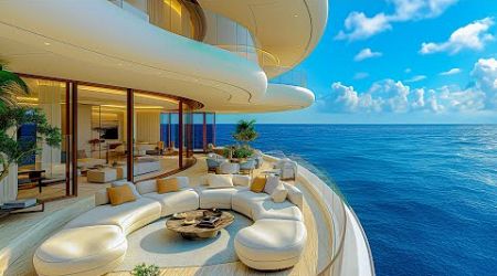 Smooth Jazz Harmony In The Space Of A Luxury Yacht At Sea - Sweet Jazz &amp; Soothing Ocean Sounds