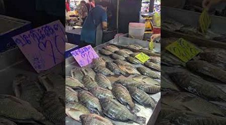 Fish for Sale at a Thai Street Food Market of Pattaya City in Thailand #shorts #thailand #Pattaya