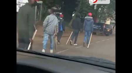 Men armed with batons seen patrolling Kericho town ahead of anti government protests