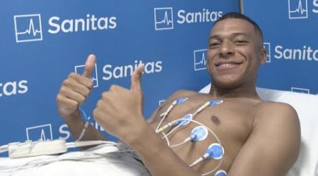 First images of Kylian Mbappé passing his medical with Real Madrid