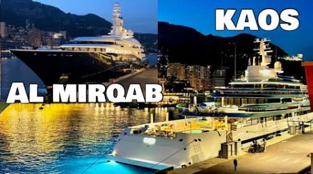 Breathtaking KAOS &amp; AL MIRQAB docks in Monaco (Night Video) 2024 @archiesvlogmc
