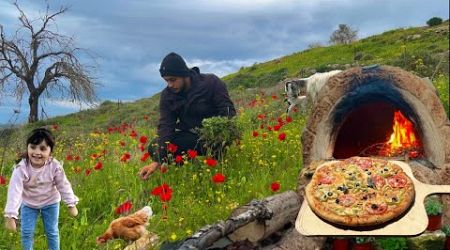 Lifestyle of people in the Holy Land | We cooked rustic pizza inside a giant clay oven