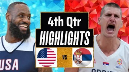 USA vs Serbia Full Highlights 4th Qtr | July 17 | 2024 Friendly International - LeBron vs Jokic