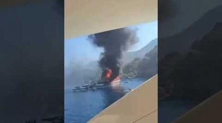 BREAKING: A tourist yacht carrying 110 people sinks in Turkey after catching fire
