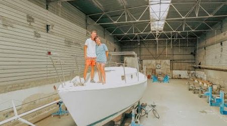 Painting The Hull of Our Rescued Sailboat to Go Back in The Water