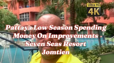 CHANGES IN LOW SEASON JOMTIEN PATTAYA #Sevenseas Resort Jomtien Refurbishments Underway Around Pool