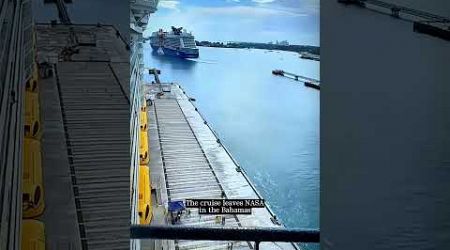 Setting Sail: Majestic Yacht Departs Bahamas Harbor #sail #yacht #bahamas #ship