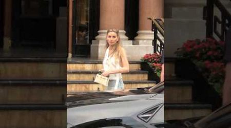 Blonde girl arriving Hotel de Paris in Lamborghini #billionaire #monaco #luxury #trending #lifestyle