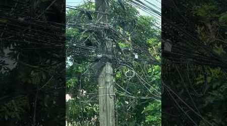 Wires in Thailand in Phuket. Провода в Таиланде на Пхукете