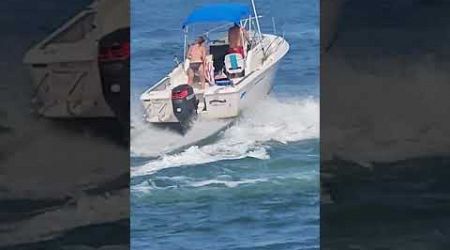 Trio Of Boats Just Outside Of The Inlet