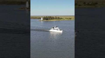 Yachting by the Lighthouse #mavic3 #lakepontchartrain #lighthouse #yacht ing #shorts